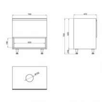 Розміри Тумба без раковини 70 см завтовшки Qtap Robin SD00045873