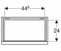 Розміри Тумба під умивальник без раковини 55 см шириною Geberit iCon під умивальник iCon 502.302.01.1