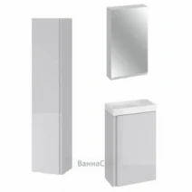 Серый комплект мебели в ванную 40 см шириной Cersanit Moduo 38063-38089-38080