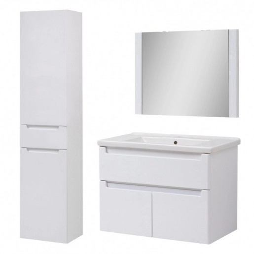 Основное Комплект мебели ванный гарнитур белый 80 см ЮВВИС Эльба ТП-3Д Z2-80 ПП1ш-35 Д