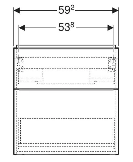 Размеры Матовая тумба под раковину без раковины 60 см шириной Geberit iCon под умывальник iCon 502.307.JH.1