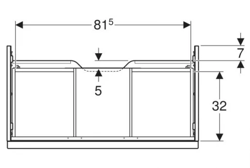 Розміри Тумба під умивальник без раковини 90 см шириною Geberit iCon під умивальник iCon 502.312.01.2