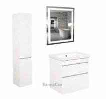 Комплект мебели для ванной комнаты 60 см Aqua Rodos Винтаж белый глянец 33045-29719-33047