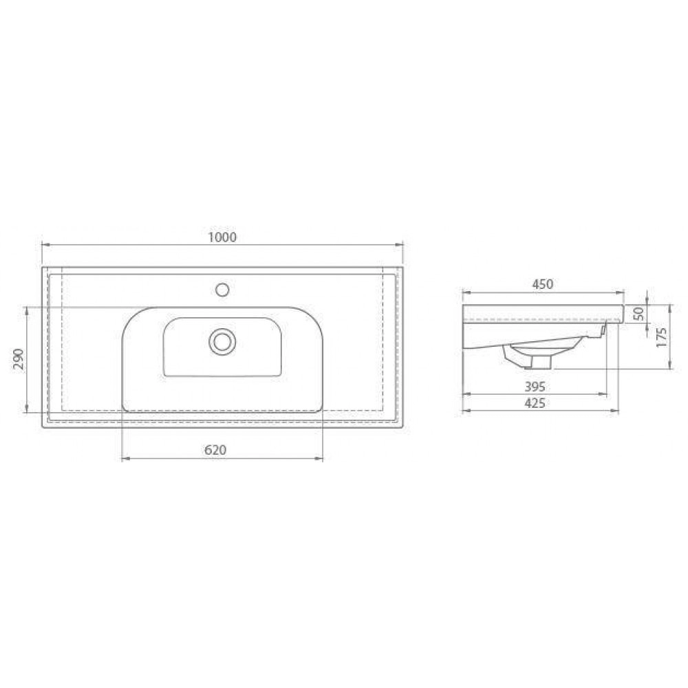 Умивальник Умивальник з тумбою 100 см Aqua Rodos Альфа з умивальником Frame 4823065827162