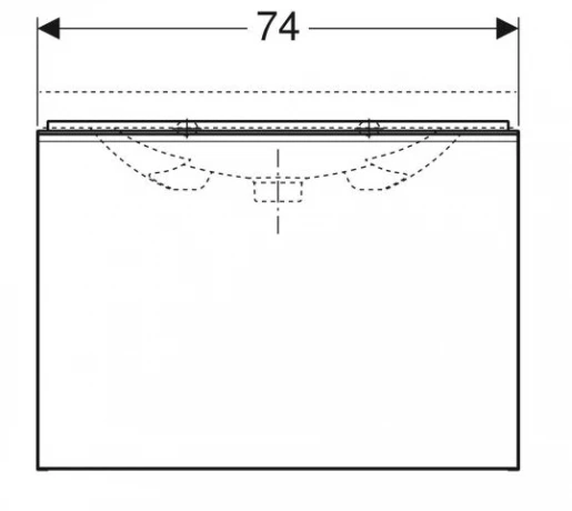 Розміри Тумба під умивальник без раковини 75 см шириною Geberit Acanto під раковину Acanto 500.615.16.1