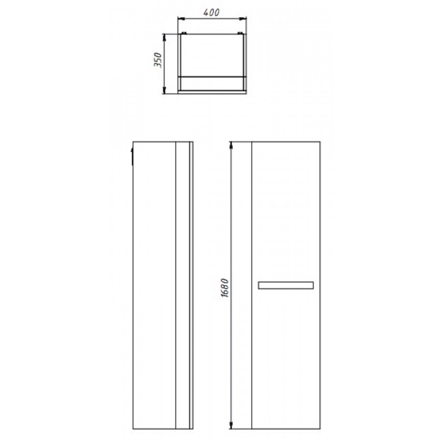 Размеры Пенал для ванной 40 см с дверкой Botticelli Tosсana TsР-170L белый глянец