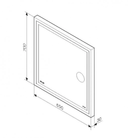 Размеры зеркало для ванной комнаты с часами 65 см с подсветкой am.pm gem s m717730216019 №2
