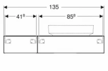 Розміри Тумба для ванної без раковини 135 см шириною Geberit VariForm під умивальник VariForm 501.177.00.1