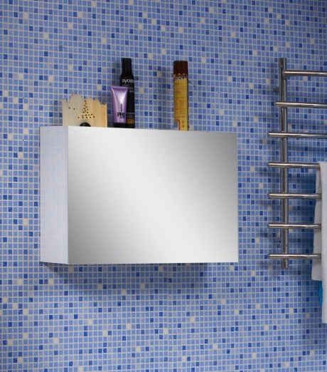 В интерьере Зеркальный шкаф в ванную комнату 65 см бытовой Сансервис РОККА Рокка - ДЗ67 белый