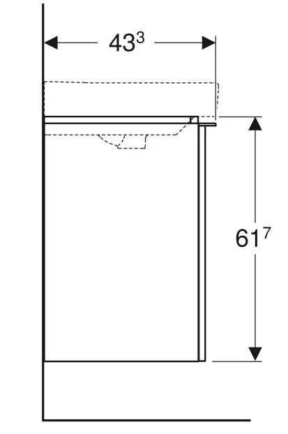Розміри Тумба під умивальник без раковини з текстурою 55 см шириною Geberit Smyle Square під умивальник Smyle Square 500.366.JR.1