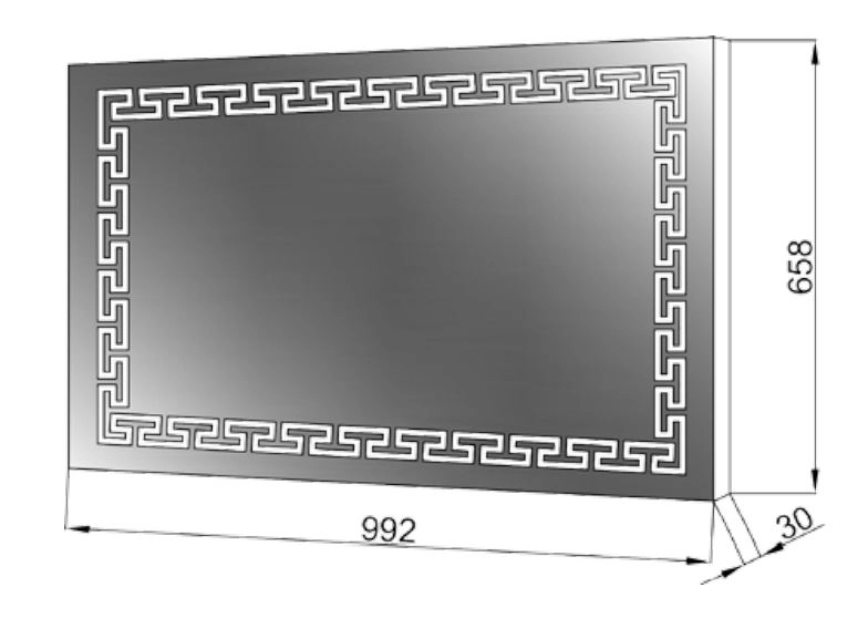 Размеры современное зеркало для ванной 100 см юввис этна з-лед-100-мод №1