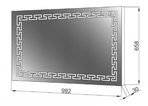 Размеры современное зеркало для ванной 100 см юввис этна з-лед-100-мод №1