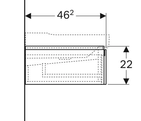 Размеры Тумба в ванную без умывальника 120 см шириной Geberit Xeno² под умывальник Xeno² 500.517.00.1