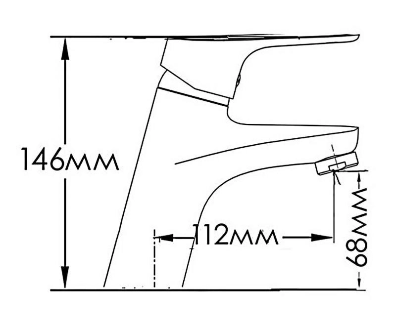 Размеры Смеситель с ручкой-рычаг для раковины Mixxen БЛИС МХН1050 хром