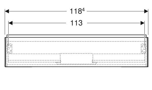 Розміри Тумба у ванну без умивальника з ящиками 120 см шириною Geberit ONE 505.075.00.2
