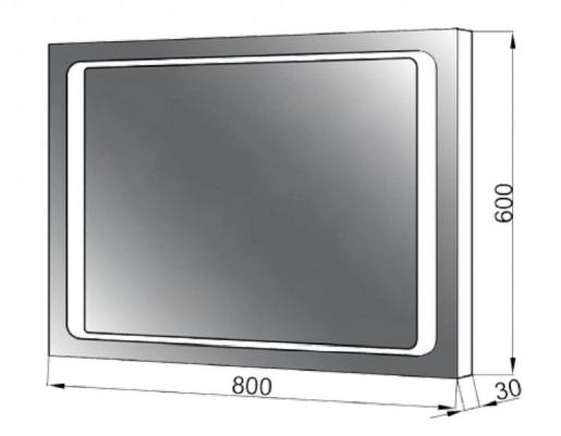 Размеры Зеркало в ванную современное 80 см ЮВВИС Эльба Z-80*60 LED