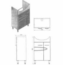 Размеры Тумба с раковиной в ванную 50 см ЮВЕНТА РИО Рио1-50 с умывальником СИТИ 50