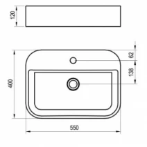 Розміри Умивальник керамічний Ravak Ceramic 550 Slim Shelf R XJX01155005