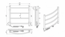 Размеры Полотенцесушитель электро 530 x 500 мм Laris Зебра Классик Д30 белый 75201007