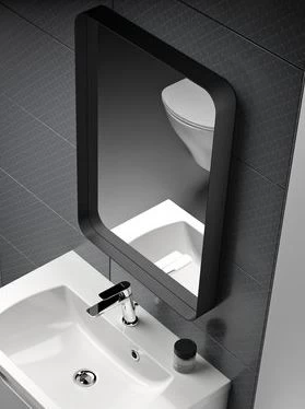 В інтер'єрі Дзеркало у ванній кімнаті Ravak Strip I 900X700 чорний з LED підсвіткою X000001572