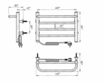 Розміри Горизонтальна електрична сушка для рушників 430 х 300 мм Laris Зебра Прайм біла ліва 73207864