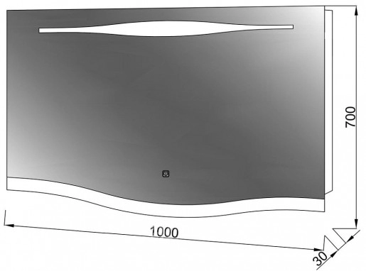Размеры Зеркало в ванную со светодиодной лентой 100 см ЮВВИС Modena Z-100 с подсветкой