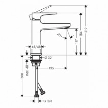 Розміри Білий змішувач для умивальника HANSGROHE METROPOL 32507700