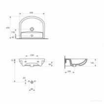 Умивальник Комплект меблів у ванну 50 см Сансервіс 3D 26299-26282-26540