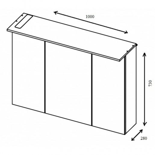 Размеры зеркальный шкаф 100 см botticelli sequetto sqm-100 бел №2