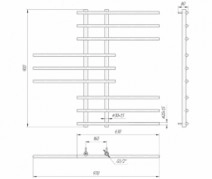 Размеры Полотенцесушитель водяной высотой 90 см 970х900 Mario Марсель Хром 30x20 ВР 1/2 д 4820111350018