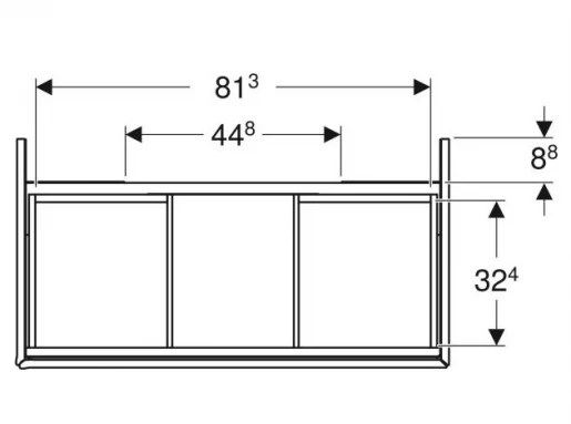 Размеры Тумба под умывальник без раковины 90 см шириной Geberit ONE 505.263.00.4