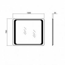 Размеры зеркало в ванную с подсветкой 100 см aqua rodos омега 4823065831961 №1