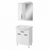 Комплект мебели тумба с зеркалом в ванную 65 см ПИК Альвеус белый Т146512-ДЗ0165ВРL