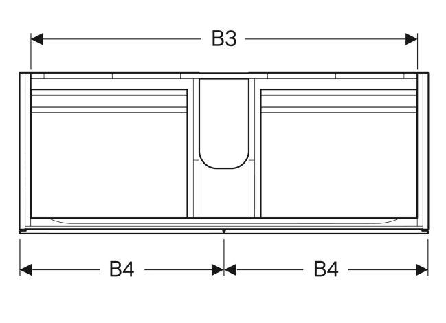 Размеры Тумба в ванную без умывальника 120 см шириной Geberit Xeno² под умывальник Xeno² 500.518.00.1