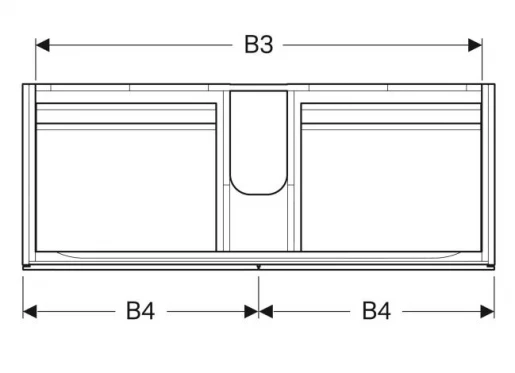 Размеры Тумба в ванную без умывальника 120 см шириной Geberit Xeno² под умывальник Xeno² 500.518.00.1