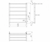 Размеры Полотенцесушитель водяной с межосевыми расстоянием 50 см 530х600 Mario Анкона Хром 30x20 ВР 1/2 д 4820111351756