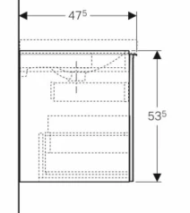 Размеры Тумба в ванную без раковины 60 см шириной Geberit Acanto под раковину Acanto 500.609.01.2