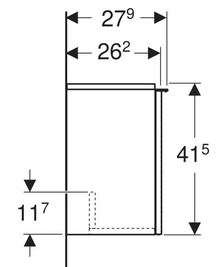 Розміри Тумба у ванну без умивальника з доводчиками дверцят 37 см шириною Geberit iCon під умивальник iCon 502.301.JL.1