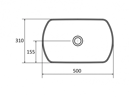 Розміри Умивальник для ванної кімнати 50 см VILAN OVAL 50