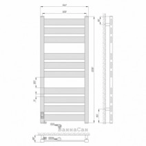 Розміри Електричний полотенцесушитель великий 500х1200 LARIS ЗЕБРА Гефест Преміум Білий Лівий 40х70 75201077