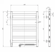 Размеры Электрическая сушилка для полотенец лесенка 480 х 600 мм Navin Авангард Д30 черная правая 12-228053-4860