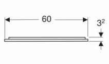 Розміри Матове дзеркало у ванну 60 см шириною Geberit Option 502.781.14.1
