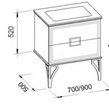 Розміри Комплект меблів для ванної кімнати 70 см Marsan AMANDE 31542-31131-31390