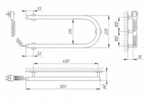 Розміри Полотенцесушитель електричний з вимикачем 500х200 LARIS Змійовик Хром Лівий 25 73207187