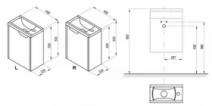 Размеры Тумба с мини умывальником Ravak SD Classic II 400 X000001486-XJD01140000