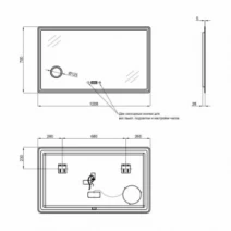 Размеры Зеркало в ванную 120 см шириной с подсветкой Qtap Crow SD00045757