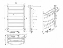 Размеры Светлый электрический полотенцесушитель 530 х 800 мм Laris Евромикс Д30 хром 73207692