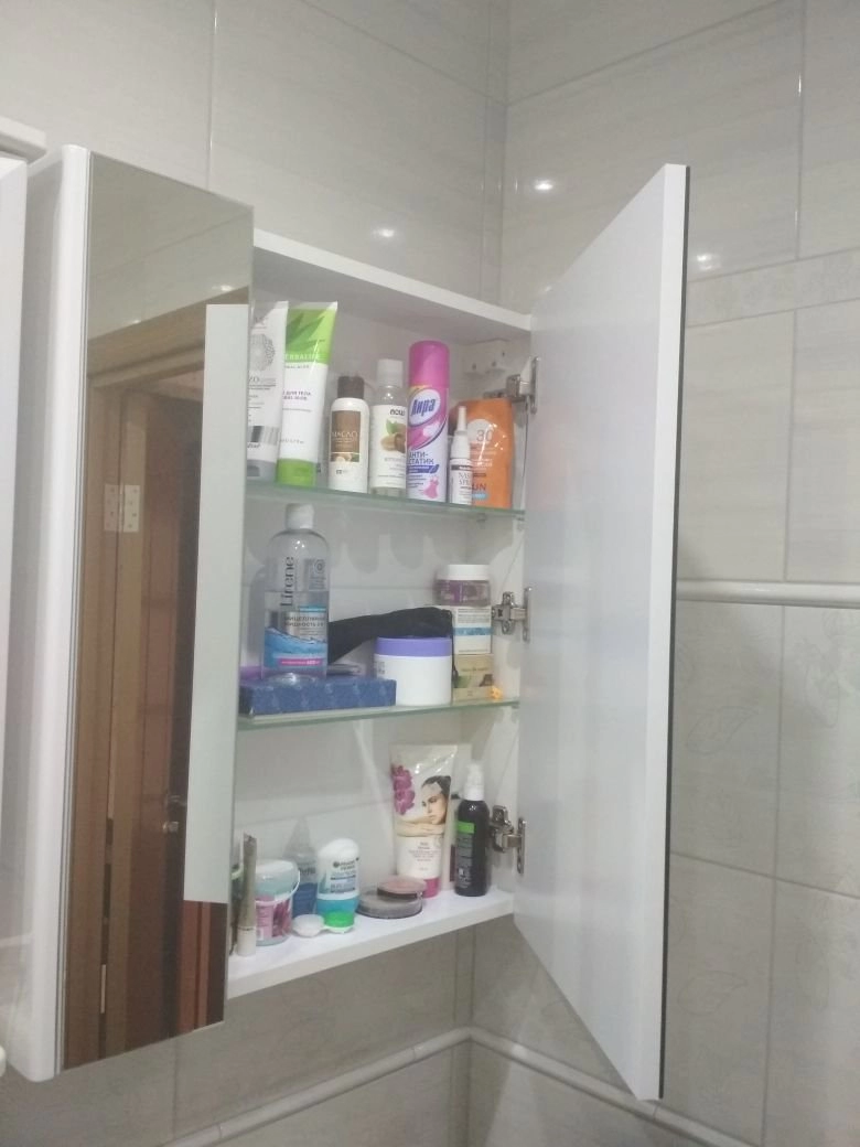 Фото покупателей зеркальный шкаф в ванную 80 см юввис senator z-80 без подсветки №4