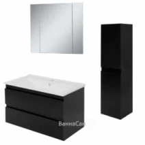 Черный комплект мебели в ванную 80 см шириной Сансервис DANA 46638-26235-46646