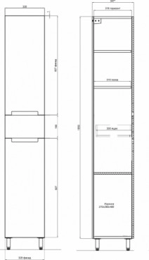 Розміри Набір меблів у ванну 60 см Мойдодир Тетріс 31691-31702-31751